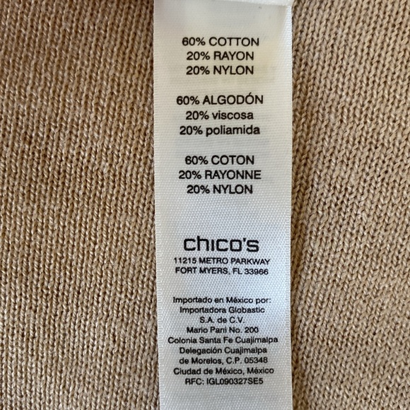 CHICO's TAN & WHITE STRIPE REVERSIBLE OPEN FRONT DUSTER CARDIGAN SIZE L 🌟EUC🌟 - Picture 11 of 15